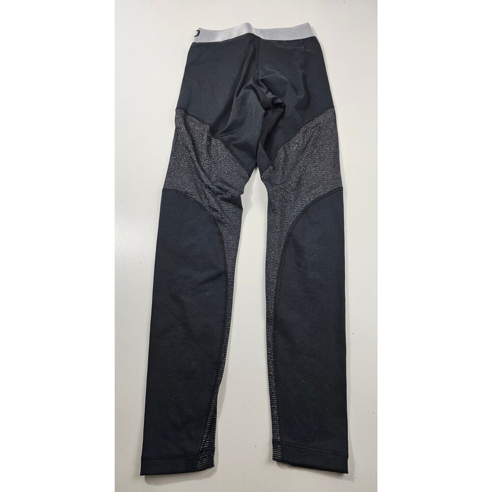 Nike pro compression ankle length color block silver XS metallic EUC leggings